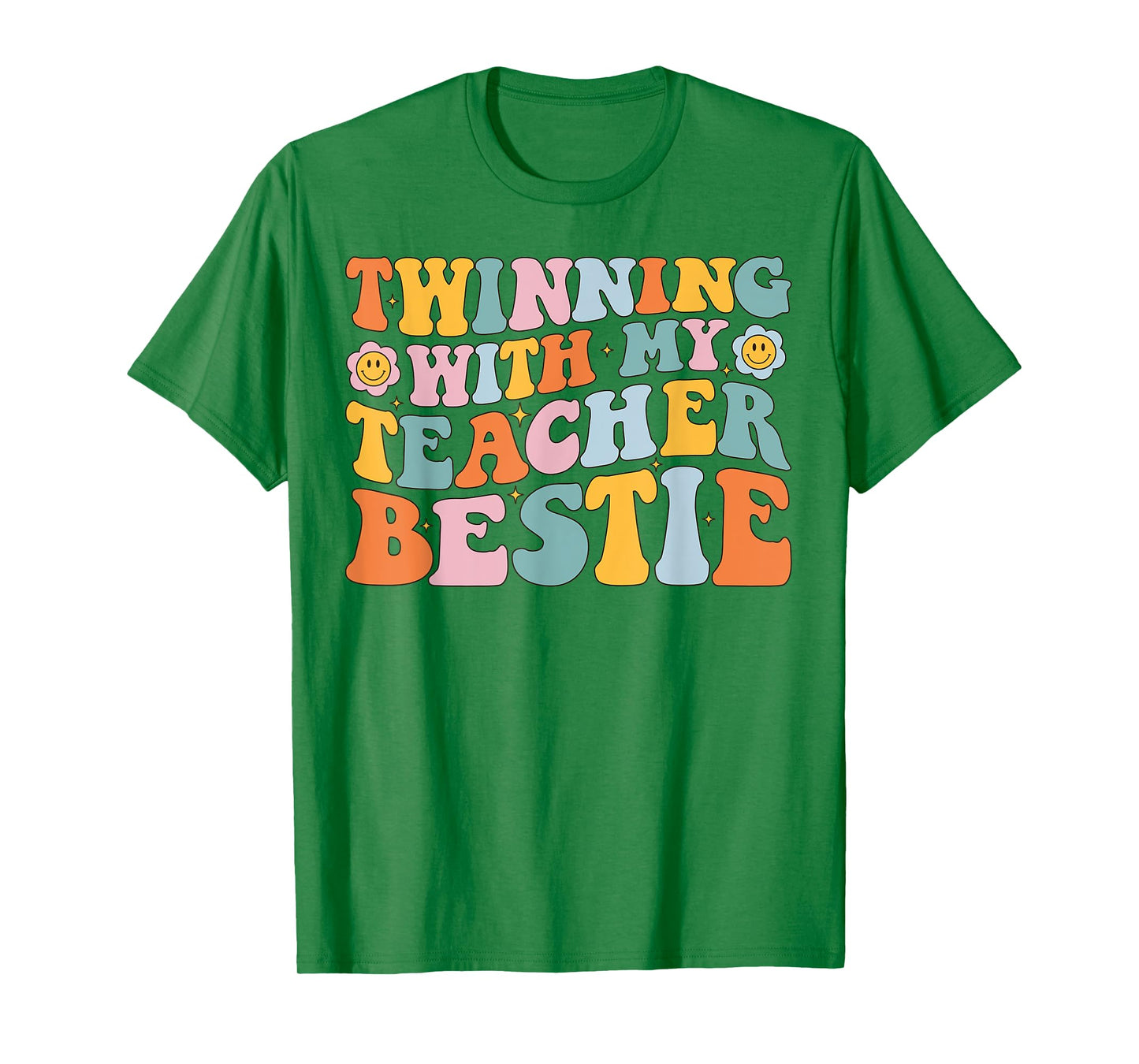 Twinning With My Teacher Bestie Twin Day Matching T-Shirt for Men Women Girls Kids