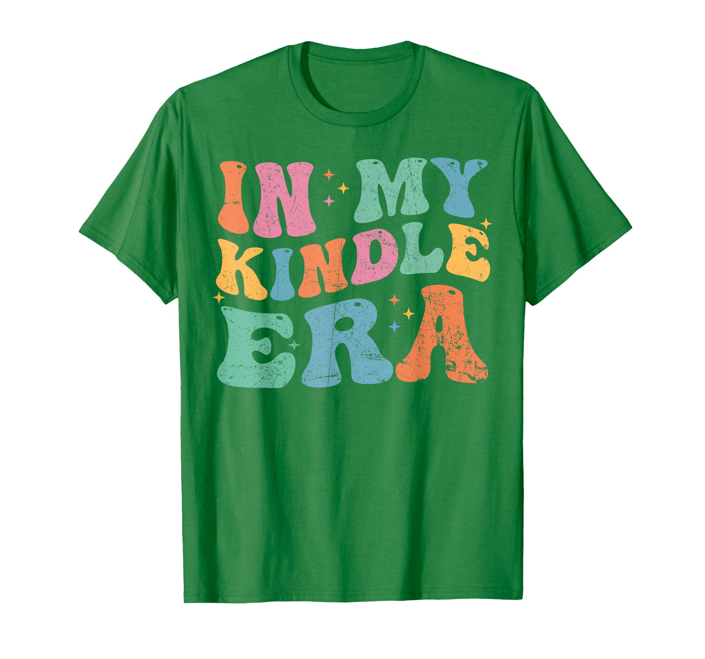 In My Kindle Era Bookish Aesthetic Pastel Colors Quote Retro T-Shirt