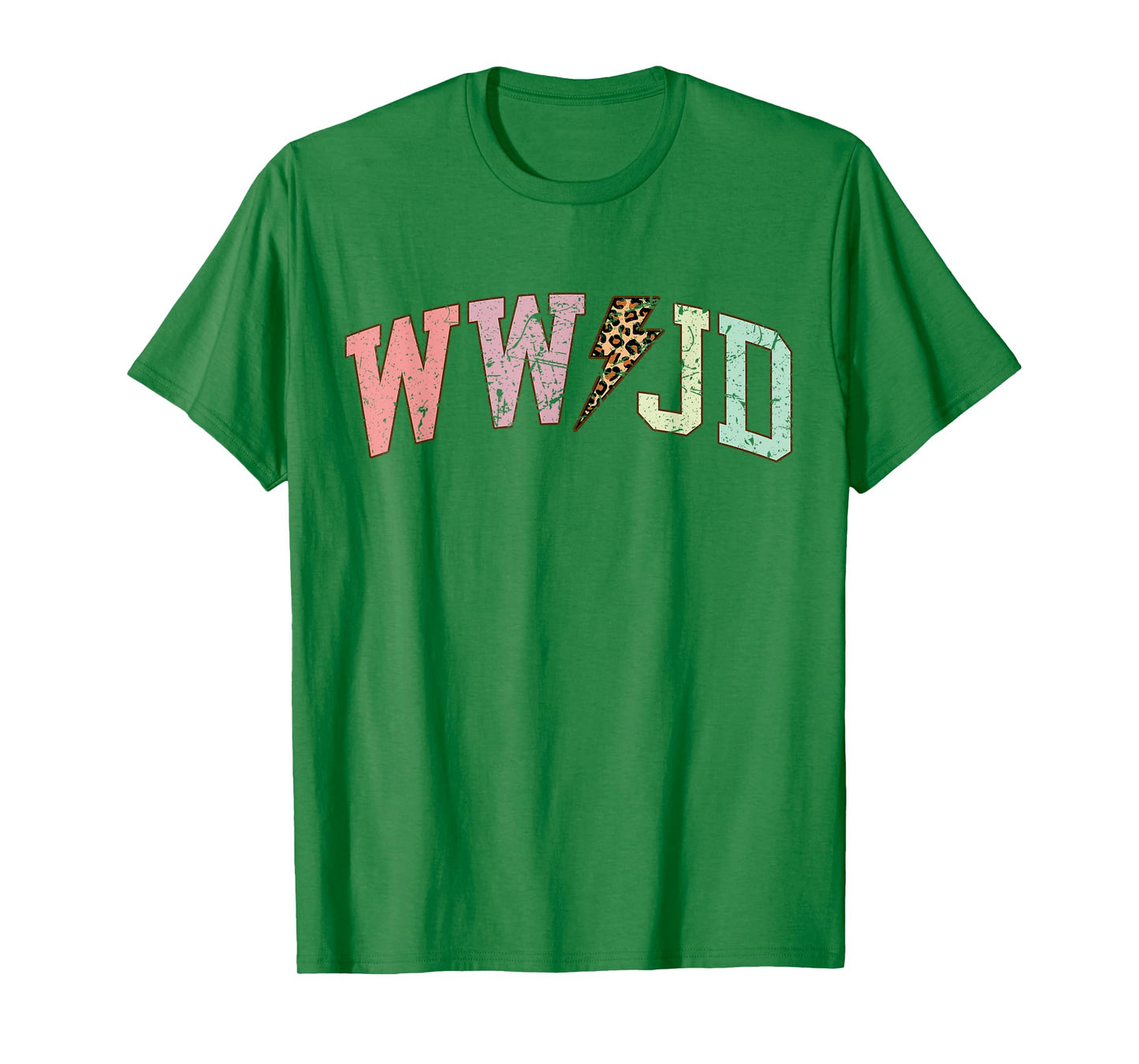 WWJD What Would Jesus Do Christian Bible Vintage Leopard T-Shirt