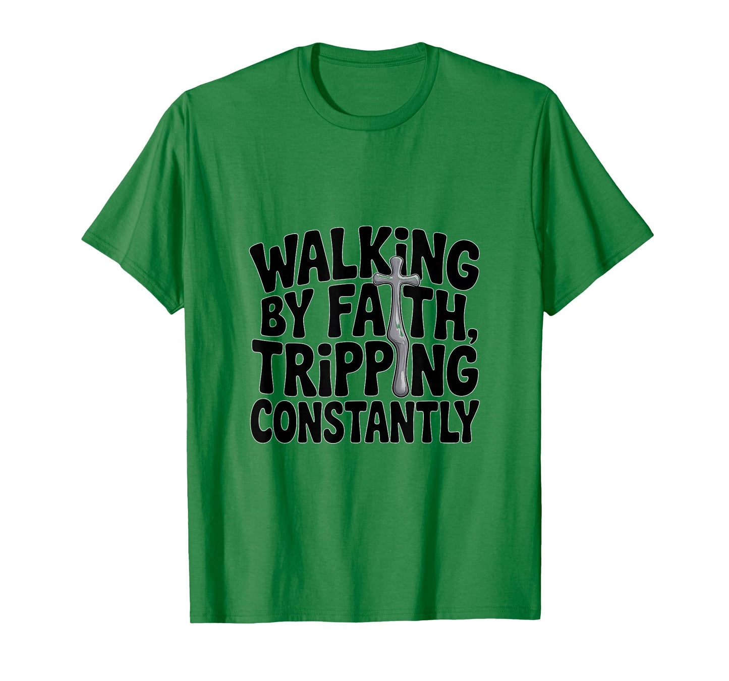 Walking by Faith Tripping Constantly Christian Couples Jesus T-Shirt