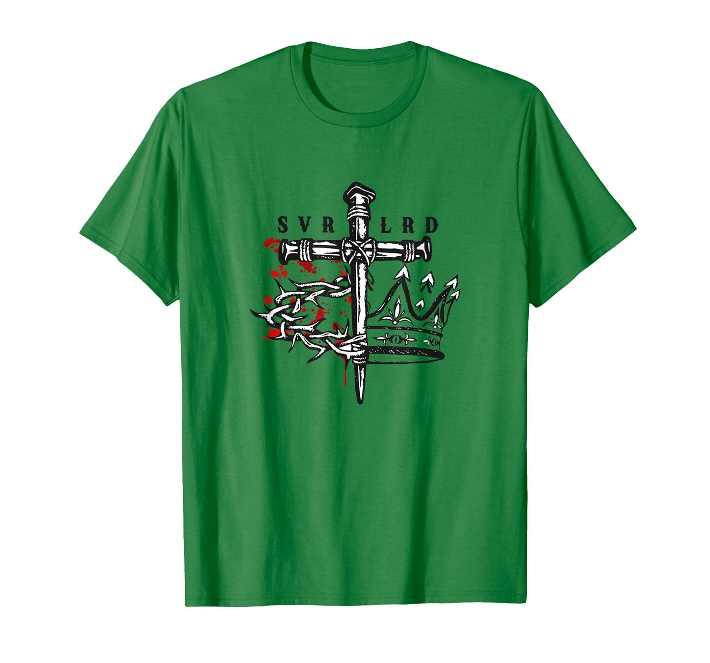 Jesus is Lord Savior Crown and Thorns Christian Cross T-Shirt