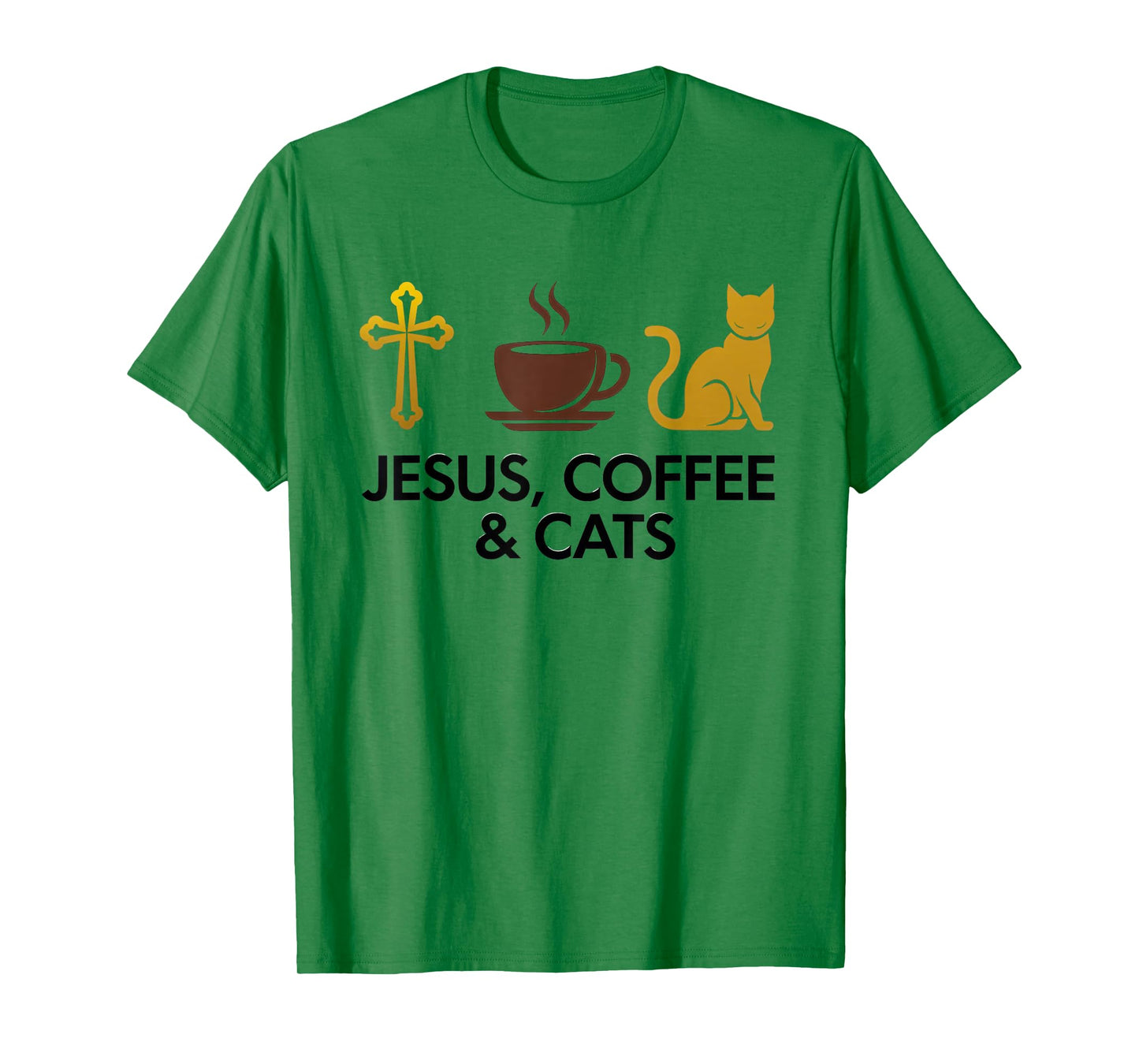 Jesus Coffee Cats Funny Cute Design Jesus Lovers Christian T-Shirt