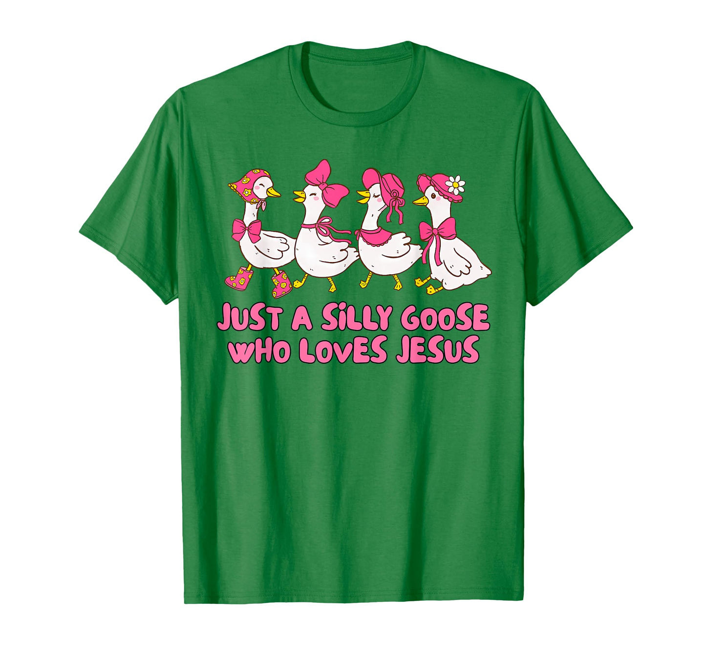 Christian Faith Religious Just A Silly Goose Loves Jesus T-Shirt
