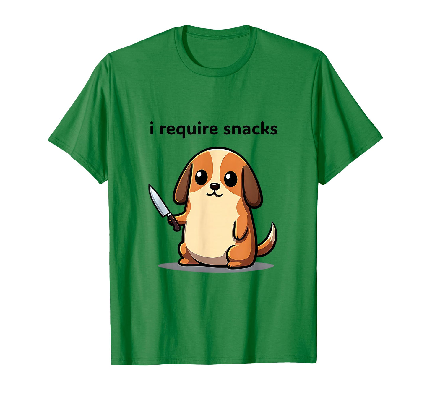 Funny Dog Meme I Require Snacks Cute Animal Design Men Women T-Shirt