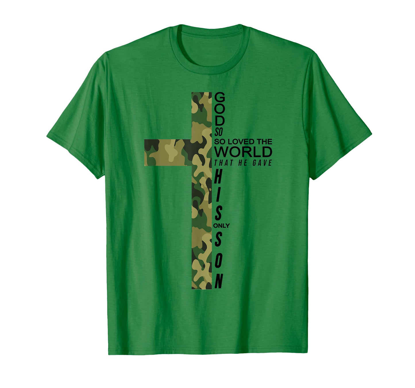 Jesus Son of God Christ Cross Christian 9 John 3:16 Camo T-Shirt