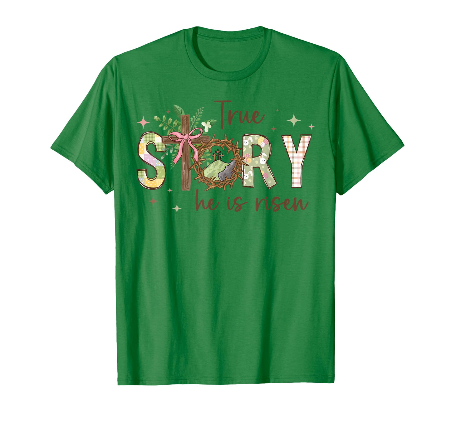 True Story Cross Jesus Easter Day Christians He Is Risen T-Shirt