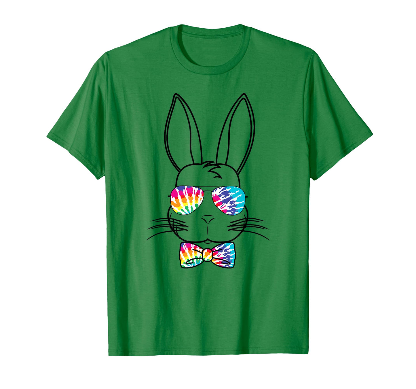 Bunny Face With Tie Dye Sunglasses & Bow Tie Easter Rabbit T-Shirt