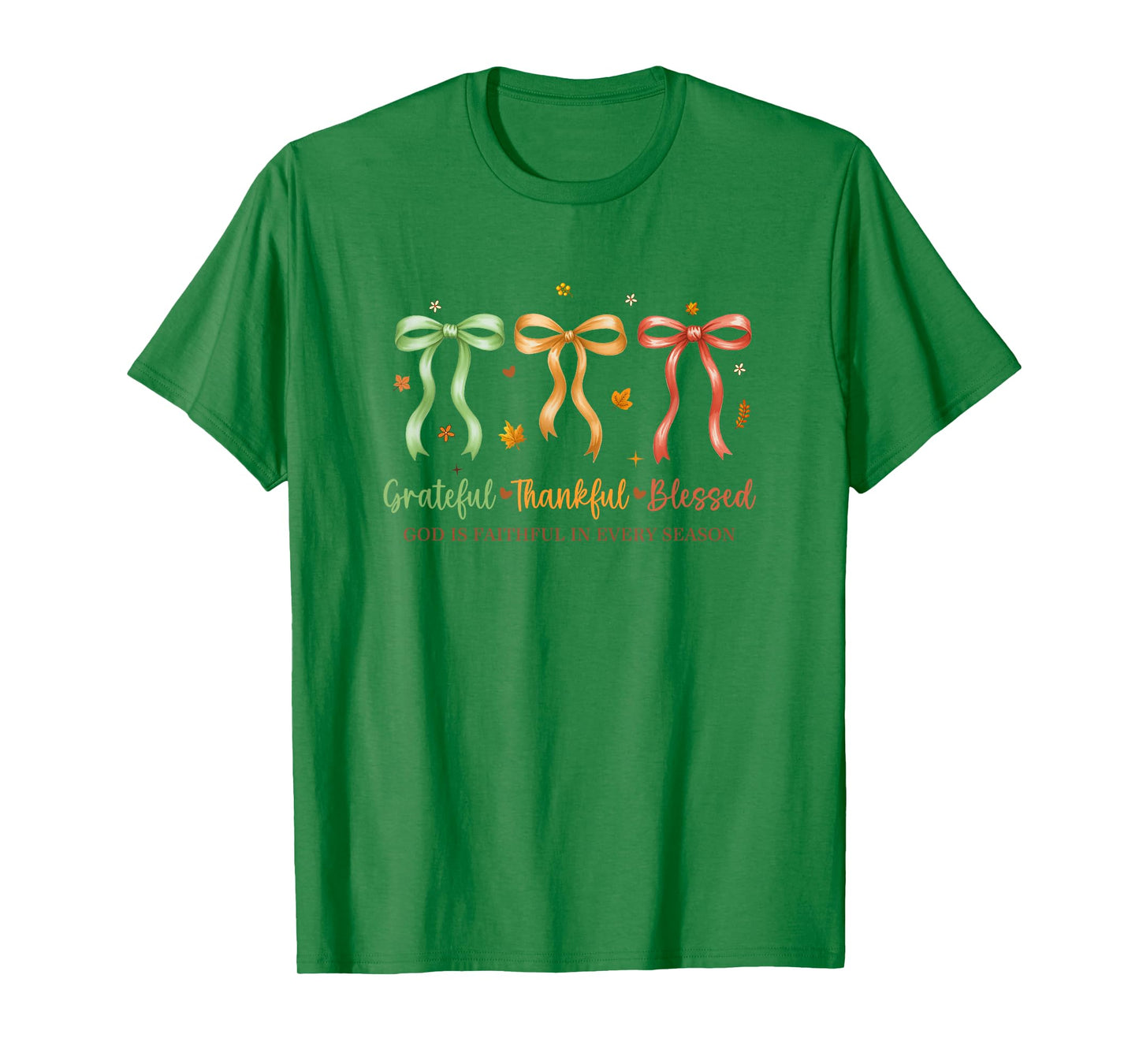 Grateful Thankful Blessed Coquette Fall Season Faith Autumn T-Shirt