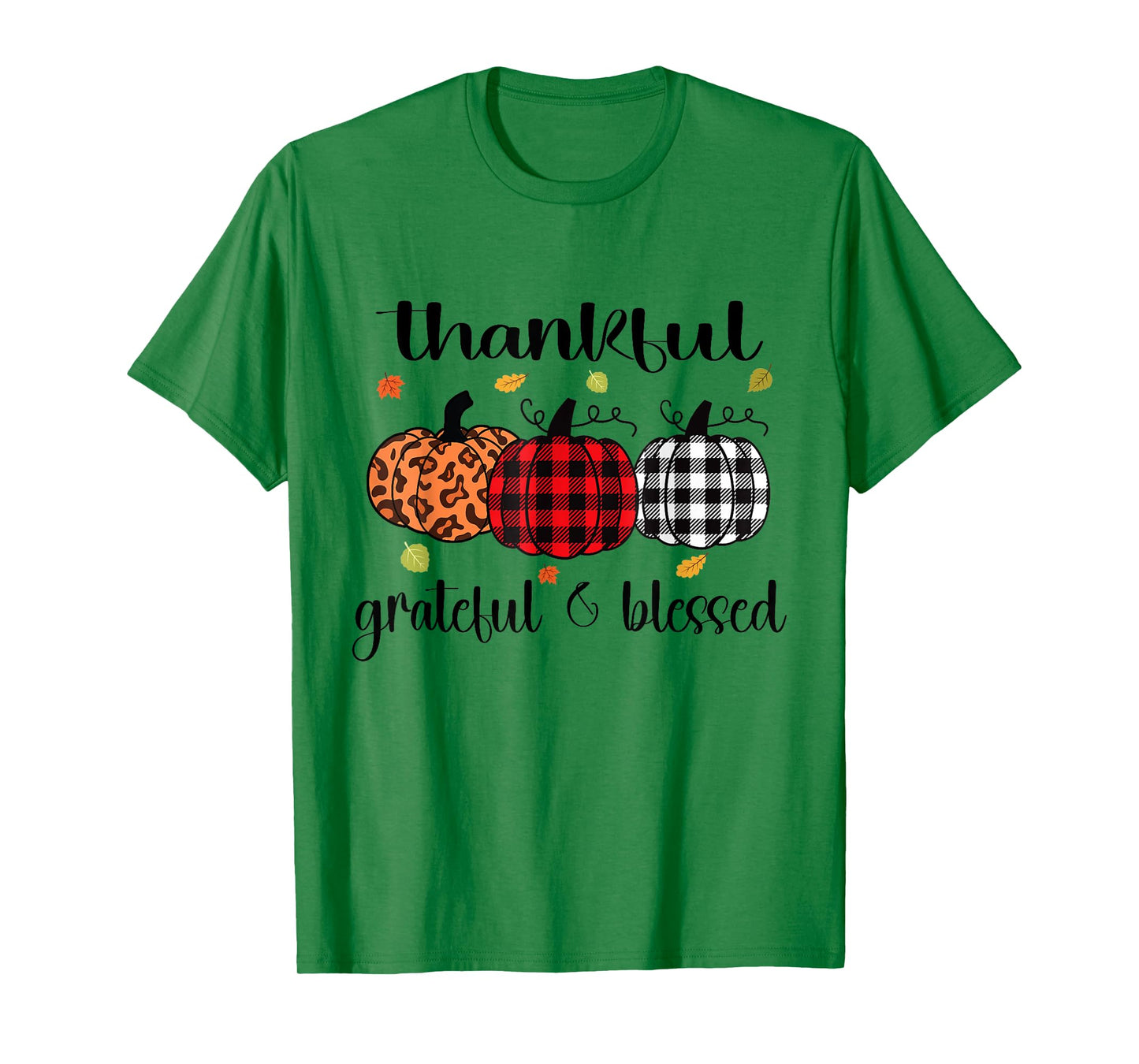 Thankful Grateful Blessed Pumpkin Autumn Happy Thanksgiving T-Shirt