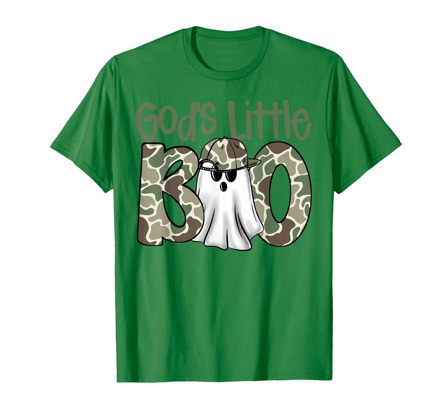God's Little Boo Camo Ghost Christian Halloween Boys Kids T-Shirt