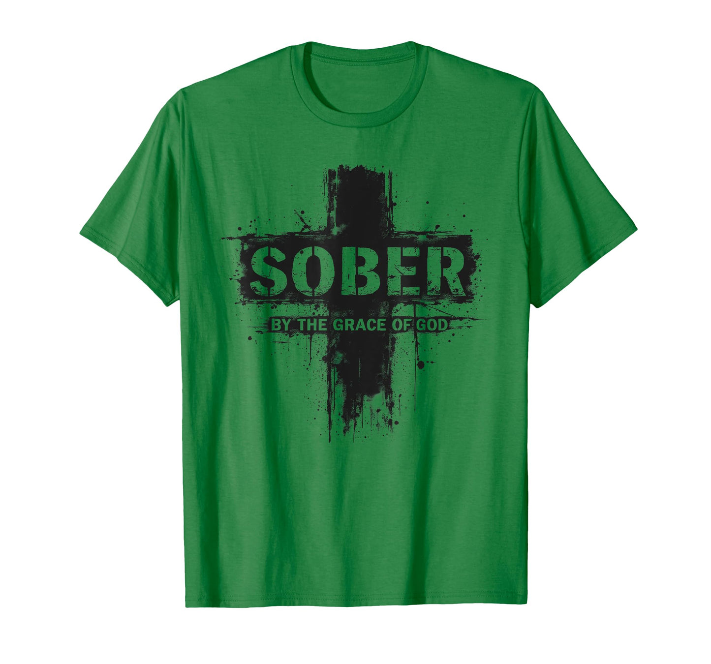 Sober By the Grace Of God Sobriety Christian Recovery AA T-Shirt