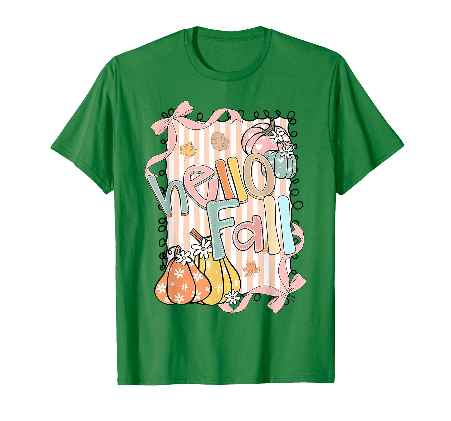 Hello Fall Thanksgiving Coquette Boho Floral Fall Vibes T-Shirt