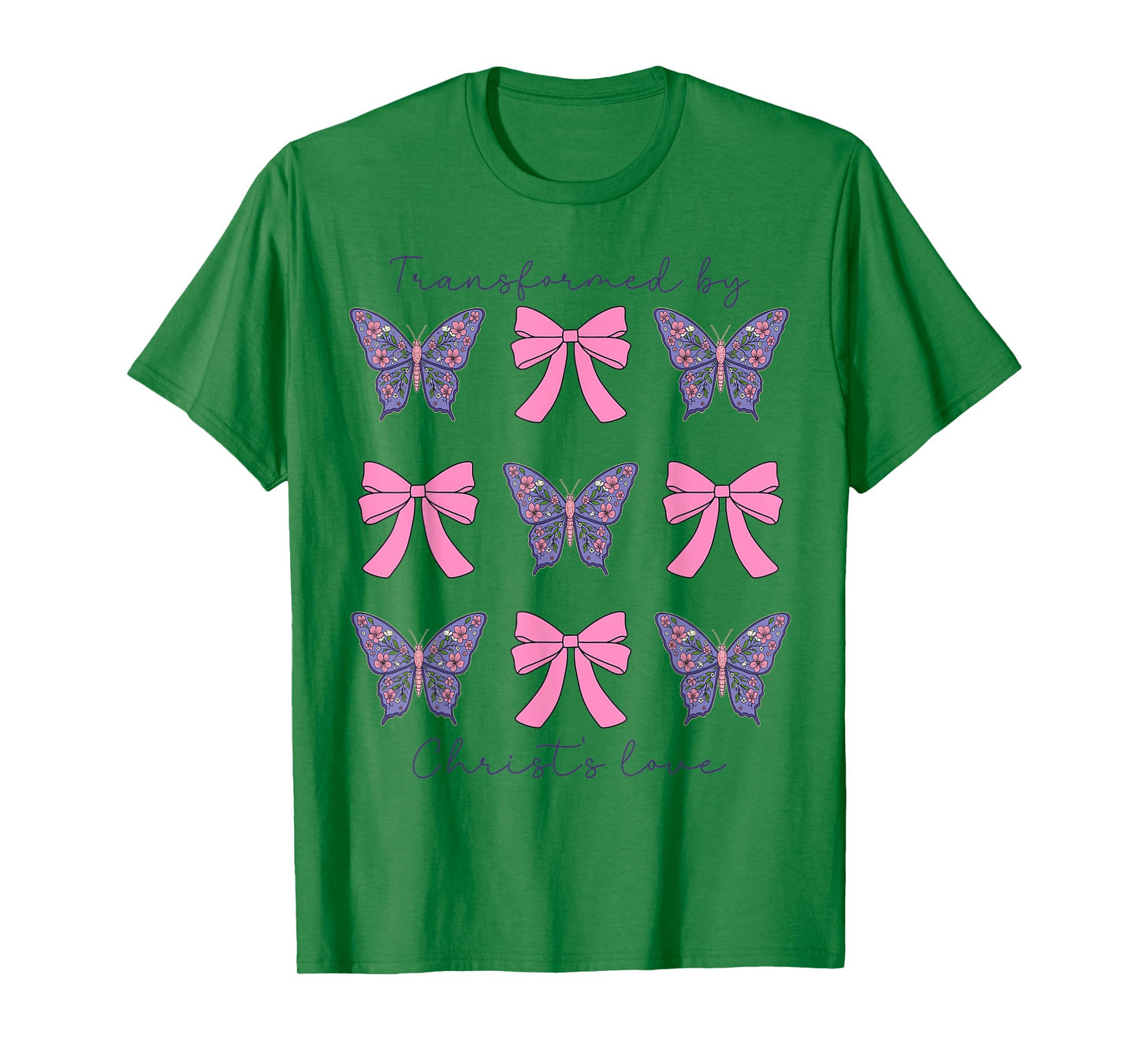 Transformed By Christs Love Coquette Bow Christian Women T-Shirt