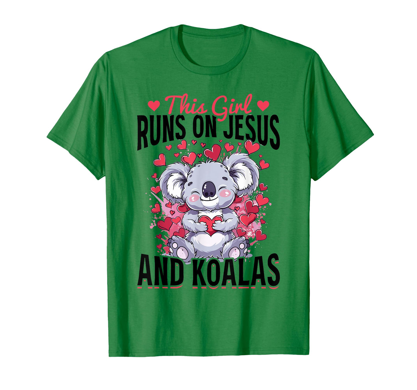 Funny Koala Animal This Girl Runs On Jesus And Koalas T-Shirt