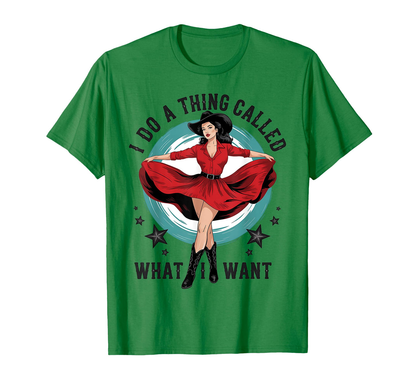 I do a thing called what I want Retro Cowboy Western girls T-Shirt