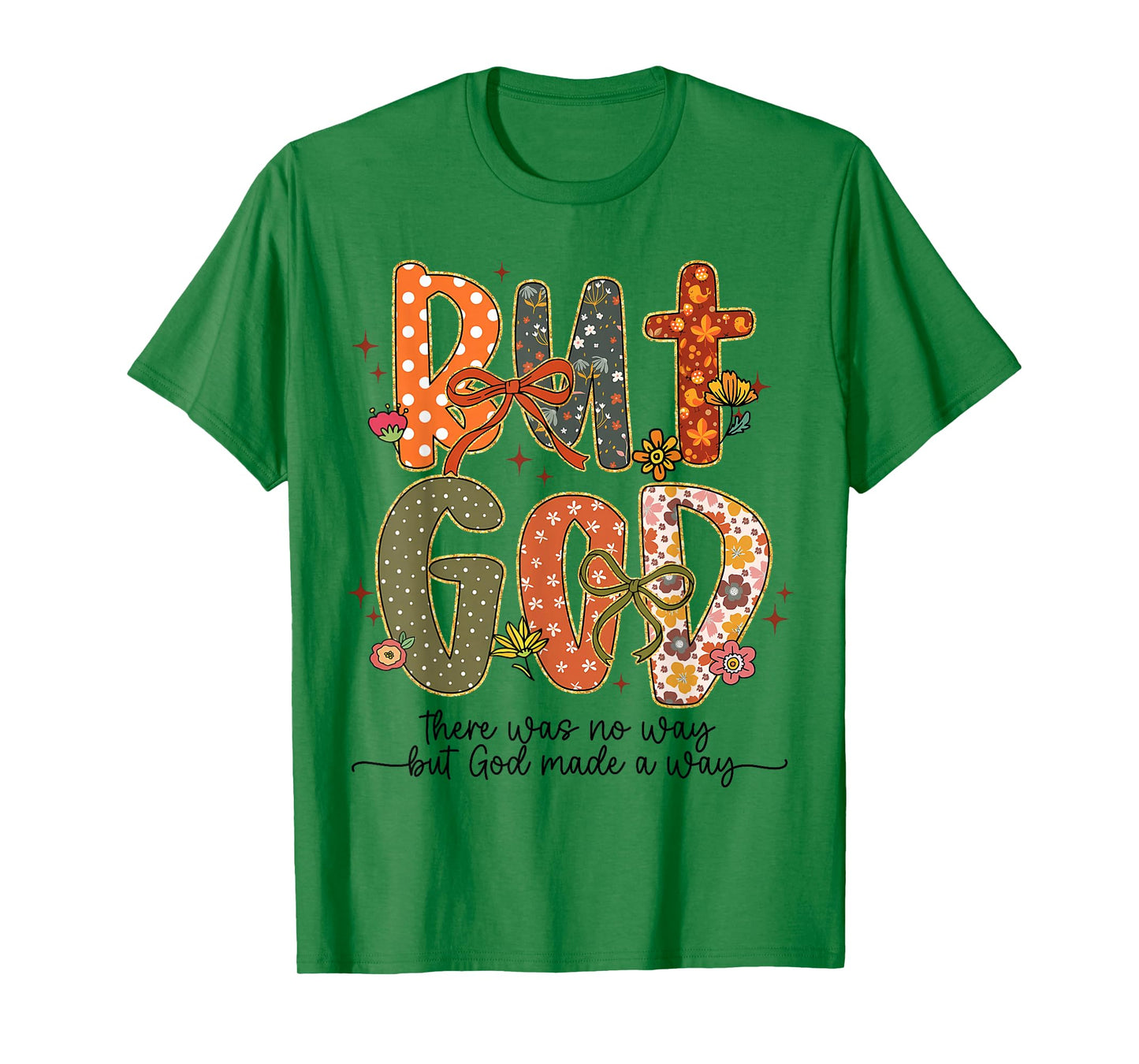 But God Thanksgiving Autumn Christian Thankful Coquette Bow T-Shirt