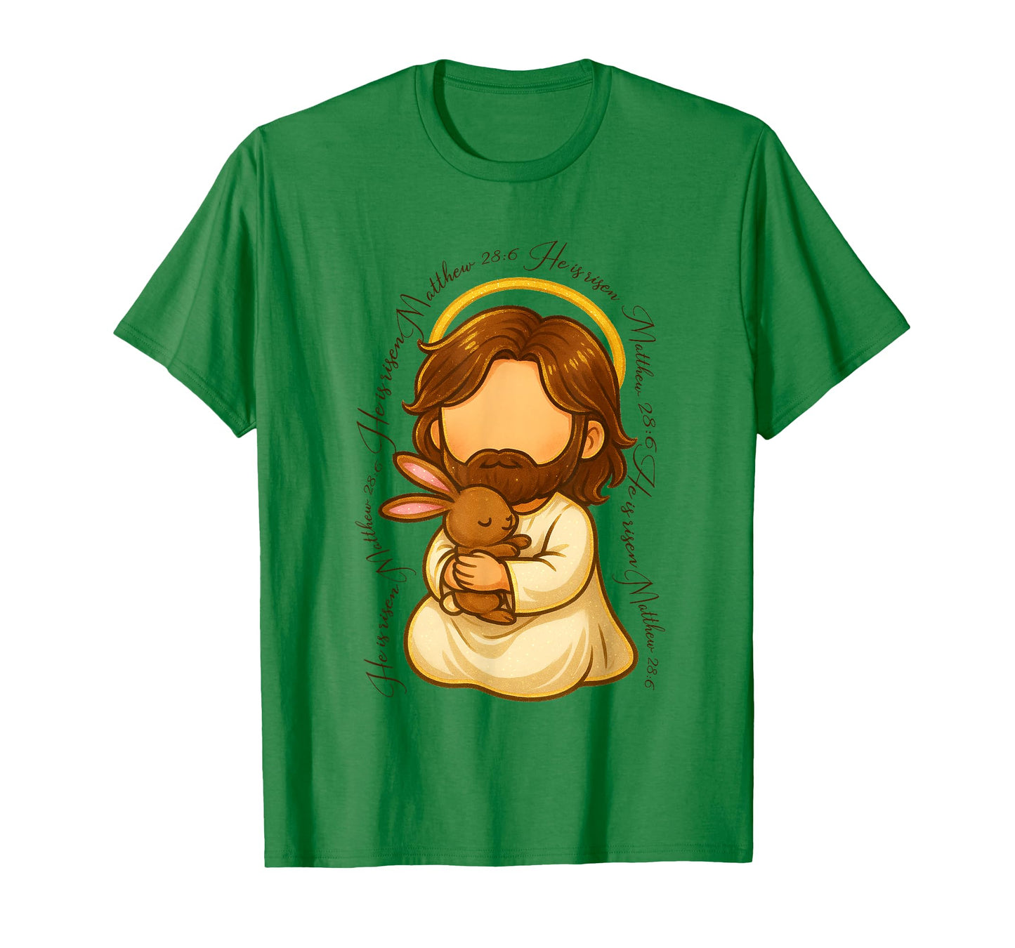 Easter Day Christian Jesus Rabbit Bible Verse He is Risen T-Shirt