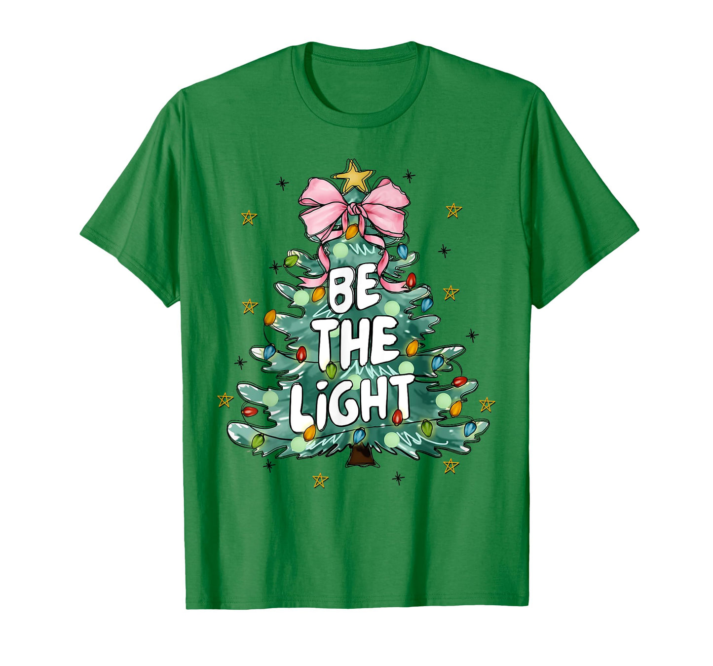 Christian Be The Light Christmas Tree Bible Verse Christians T-Shirt
