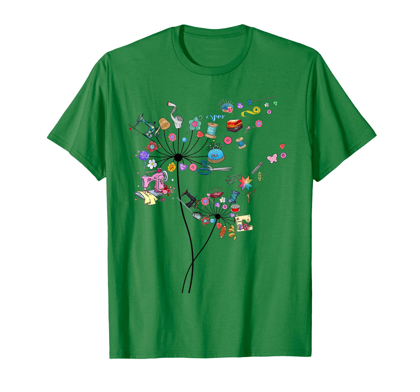 Cute Sewing Dandelion Flowers Quilting Quilter Sewer Tee T-Shirt