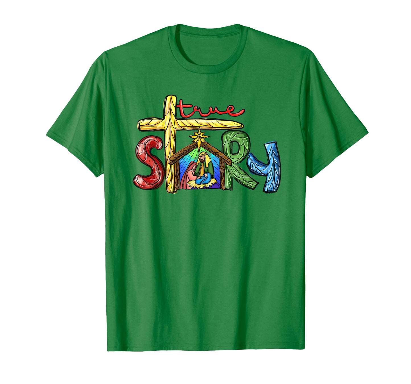 Christian Christmas Jesus Nativity Scene Tees True Story T-Shirt