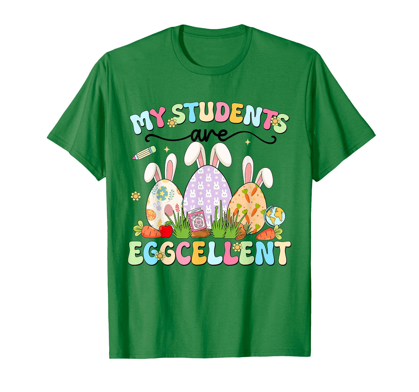 Cute My Students Are Eggcellent Teacher Easter Bunny Egg T-Shirt