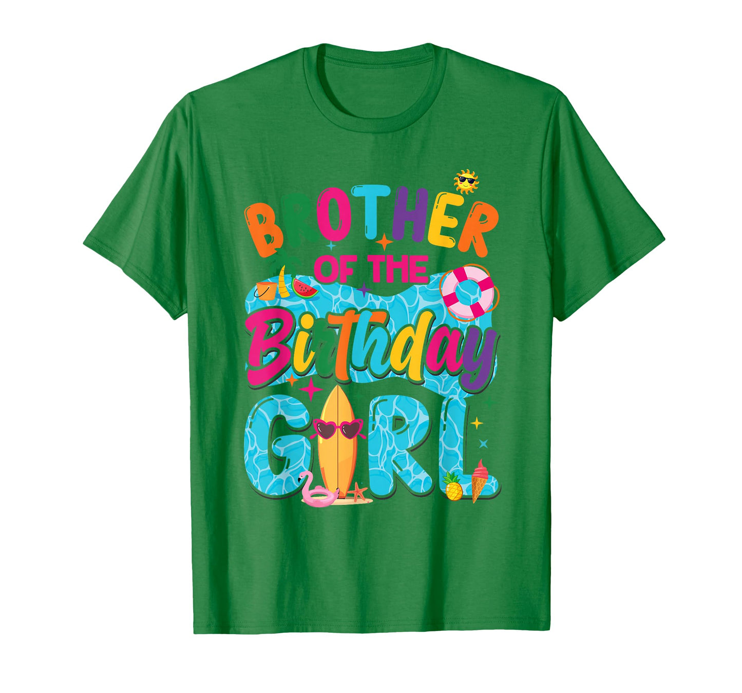 Brother Of The Birthday Girl Pool Party Beach Family T-Shirt