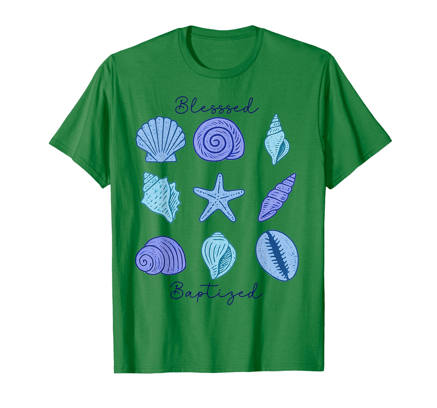 Blessed And Baptized Beautiful Sea-shells Christian T-Shirt