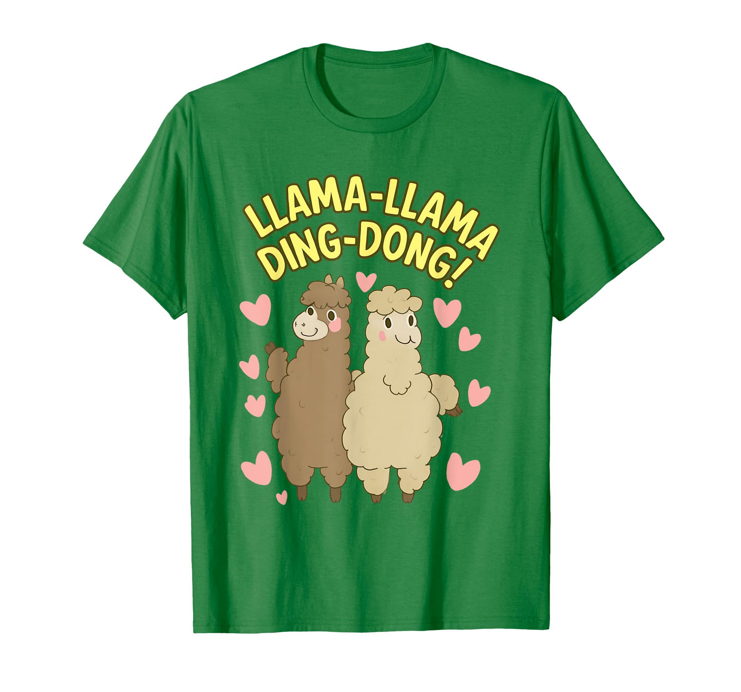 Llama-Llama Ding-Dong – Cute Llama Pair with Funny Love Vibe T-Shirt