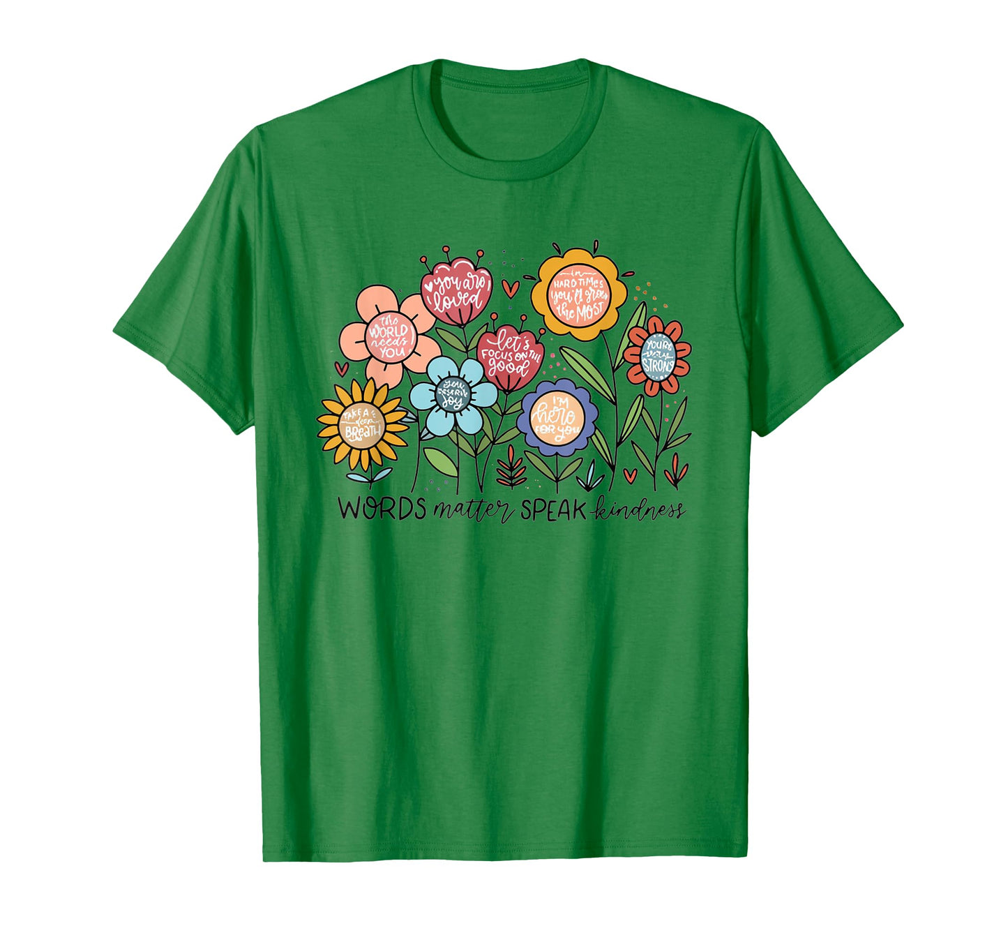 Words Matter Speak Kindness Boho Floral Sped Teacher T-Shirt