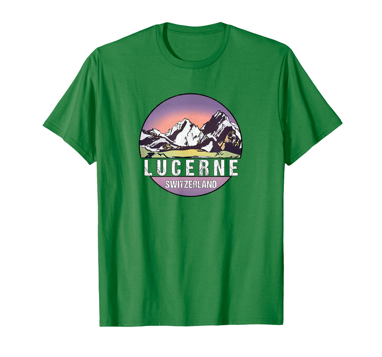 Retro Vintage Lucerne, Switzerland Distressed T-Shirt