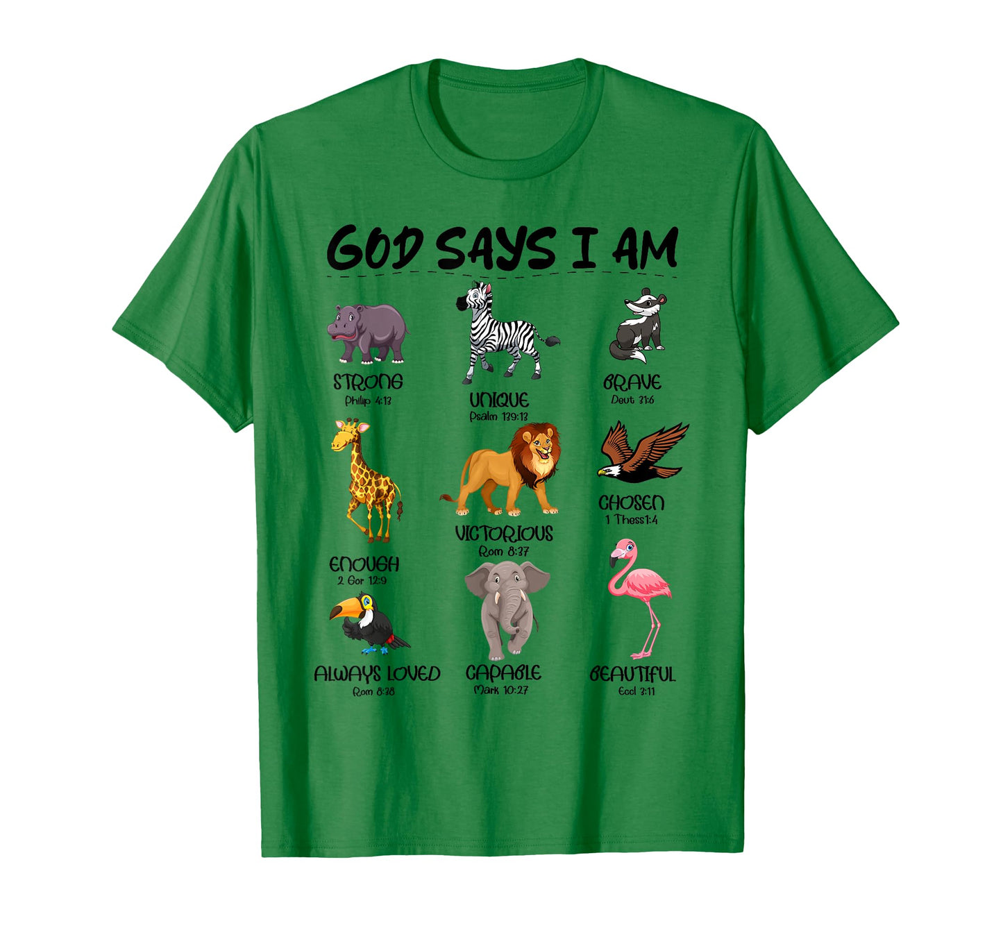 God Say I Am Safari Wild Animals Boys Kids Toddler Christian T-Shirt