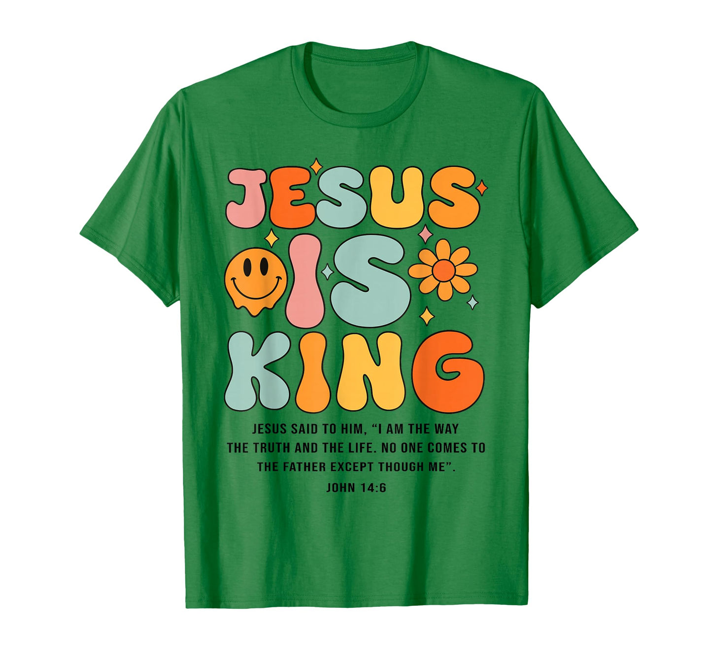 Jesus is King Christian Cross God Faith Bible Religious Pray T-Shirt