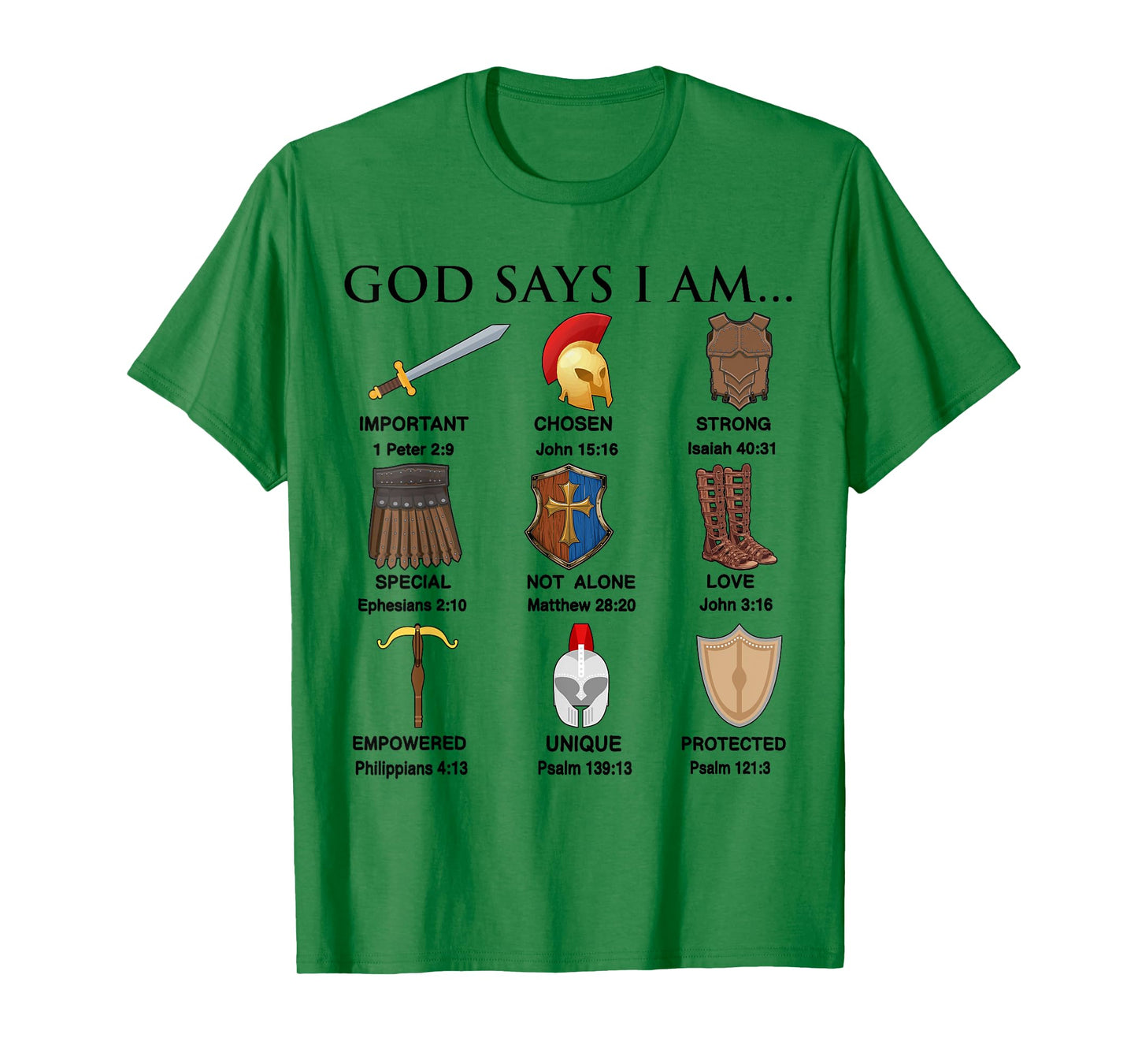 Toddler Boy God Says I Am Armor Of God Brother Son Christian T-Shirt