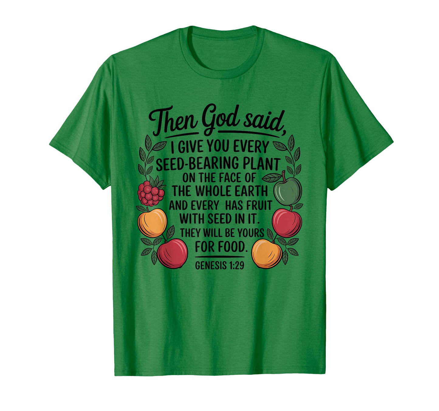 Genesis 1:29 Plant Based Diet Vegan Bible Verse T-Shirt