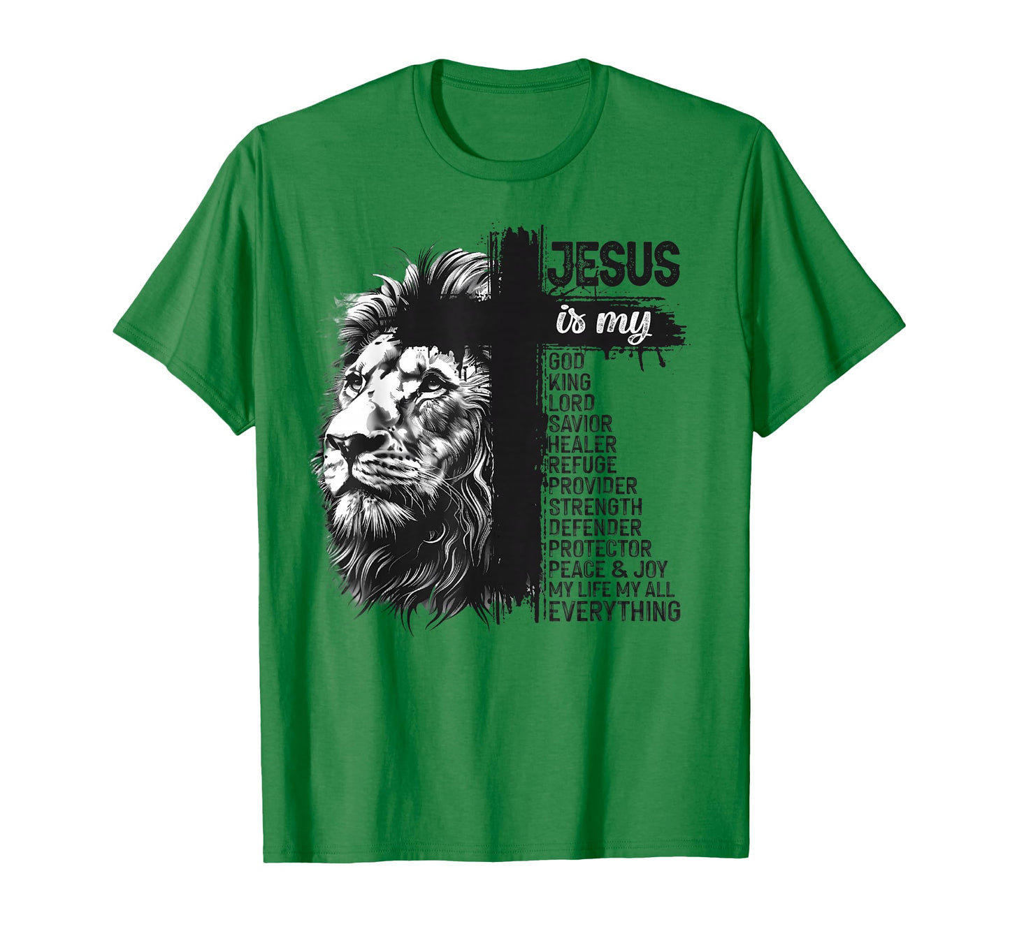 Lion Cross Christian Christ Jesus is My God King Lord Savior T-Shirt