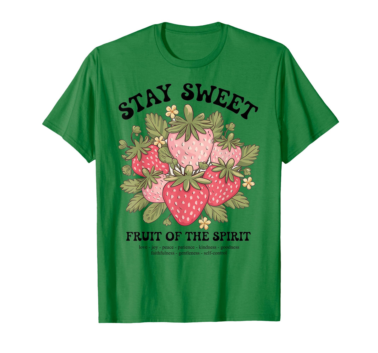 Fruit of Spirit Strawberry Boho Trendy Christian Church Crew T-Shirt