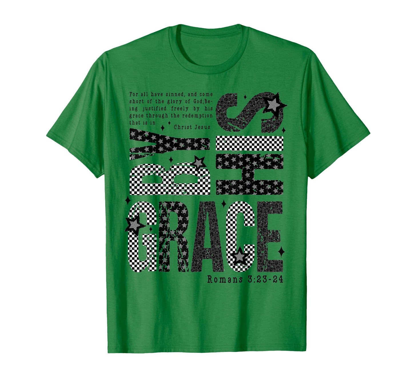 Saved by His Amazing Grace Bible Verse Christian Faith T-Shirt