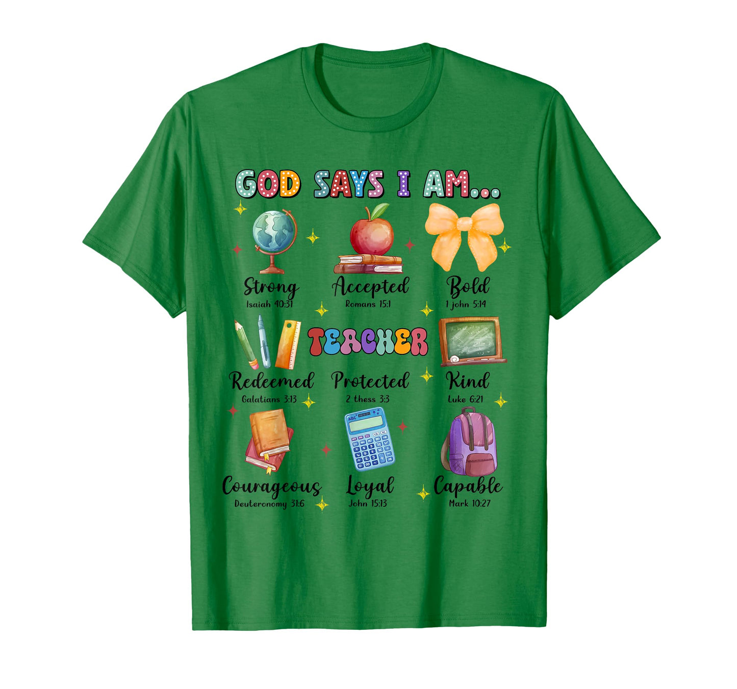 God Says I Am Teacher, Teacher Bible Verse, Back To School T-Shirt