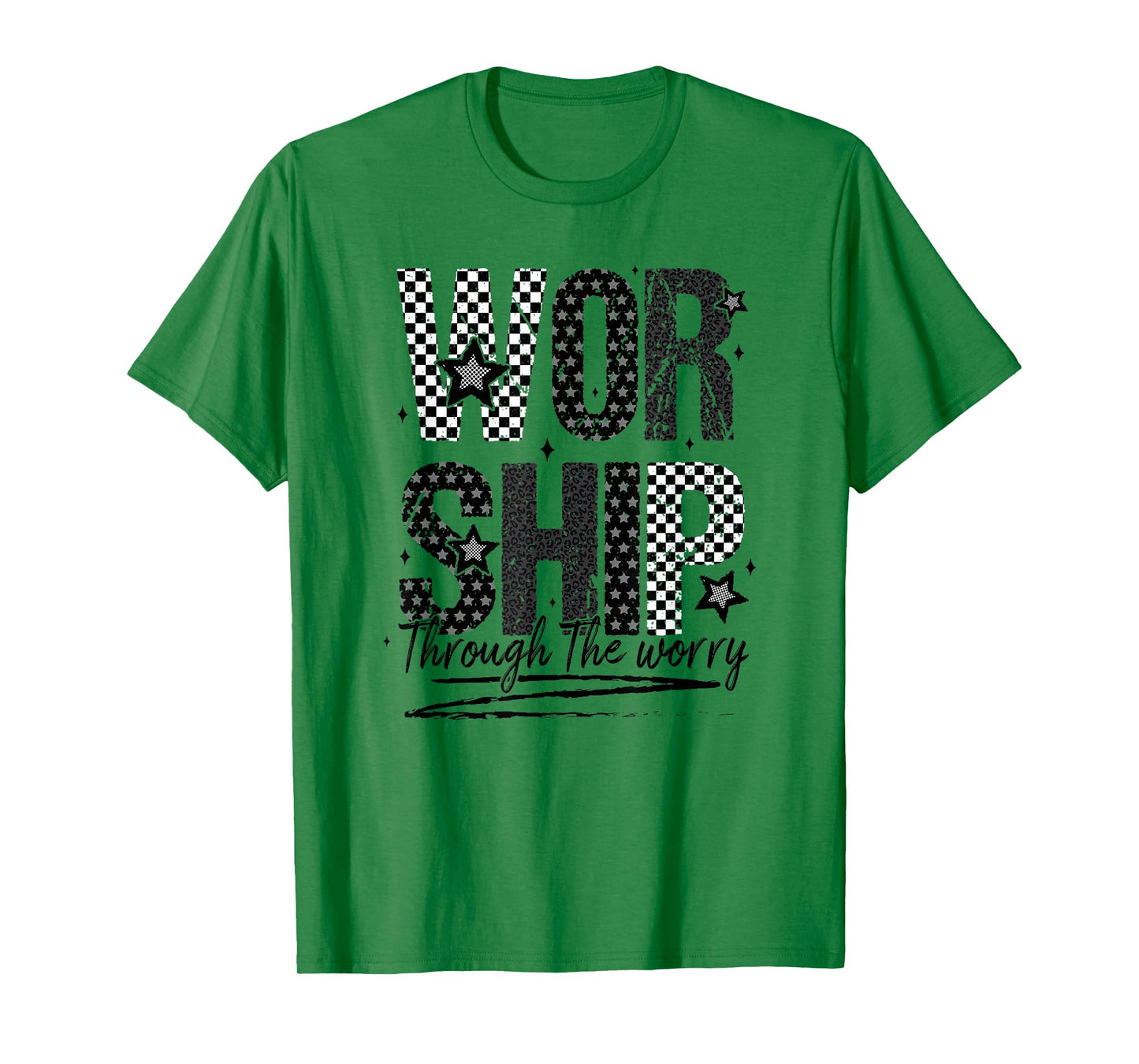 Worship Through The Worry, Jesus, Bible Verse, Christian T-Shirt