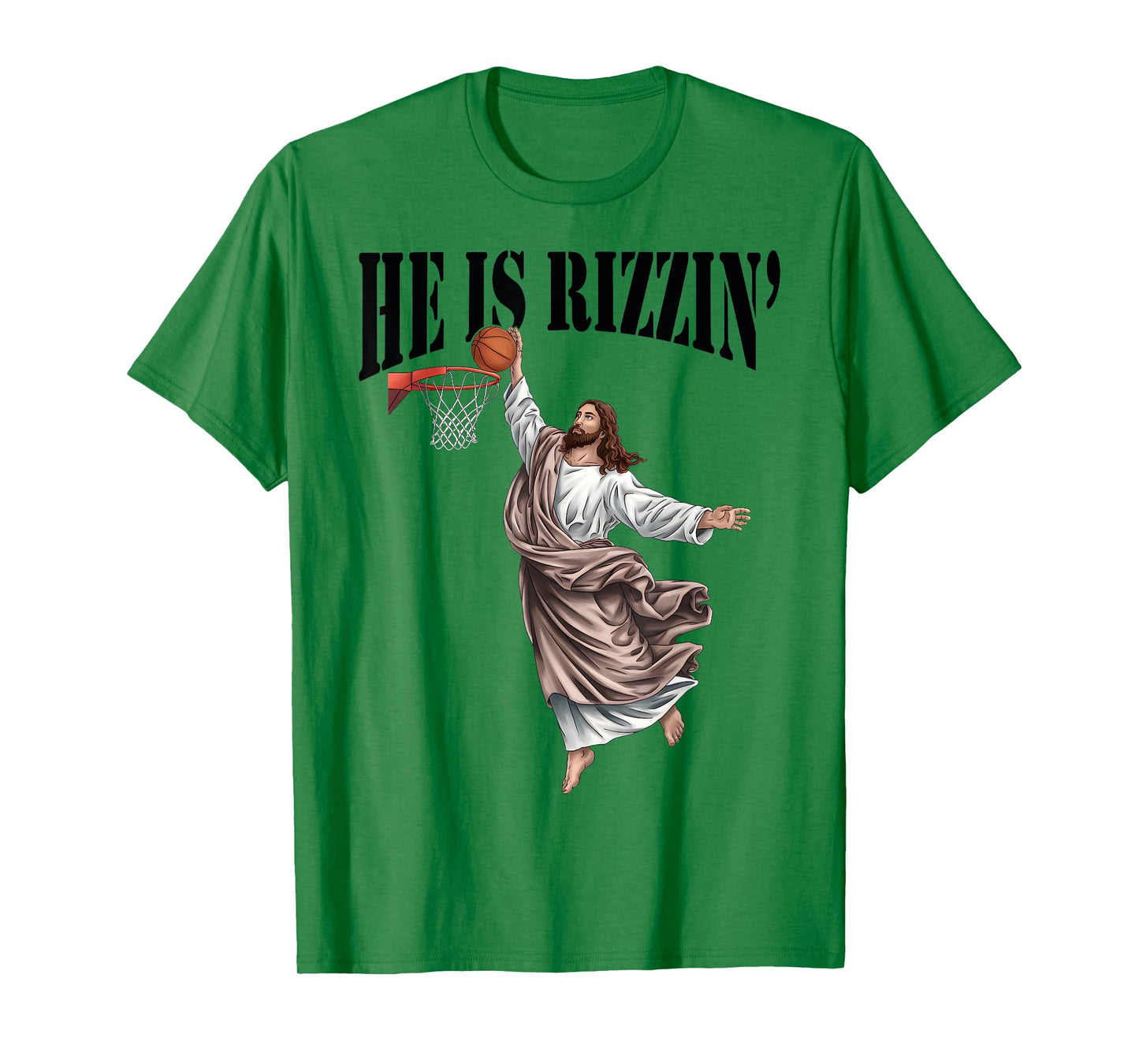 He Is Rizzin Jesus Basketball Christian Easter Jesus Funny T-Shirt