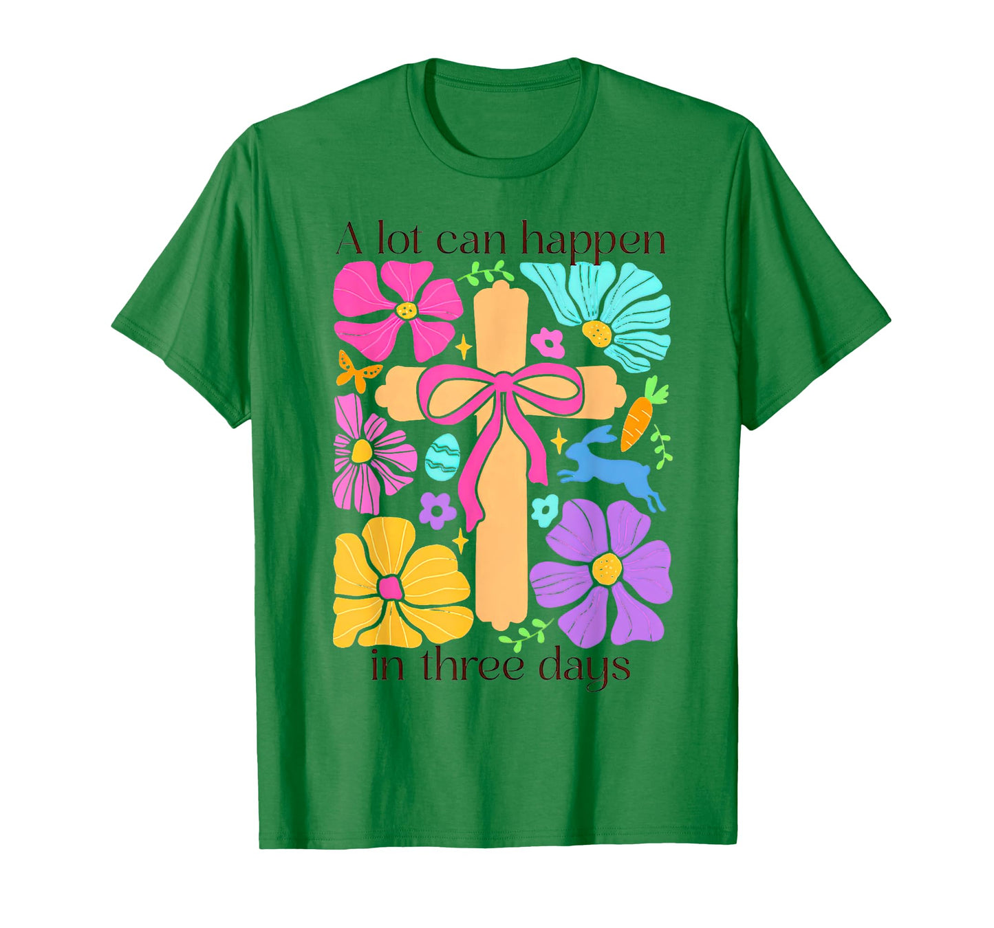 Boho Christian Easter Coquette Alot Can Happen in Three Days T-Shirt