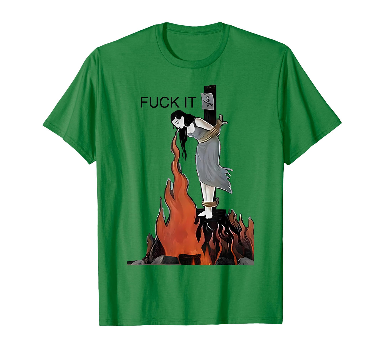 Fuck It Funny - Witch Is Burning In Flames Girl Smoking T-Shirt