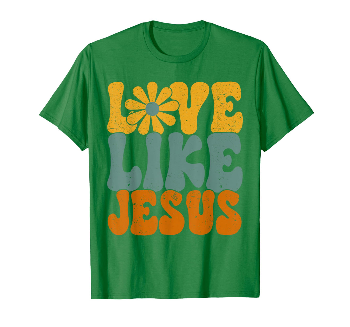 Christian Retro Love Like Jesus Religious Faith God 70s T-Shirt