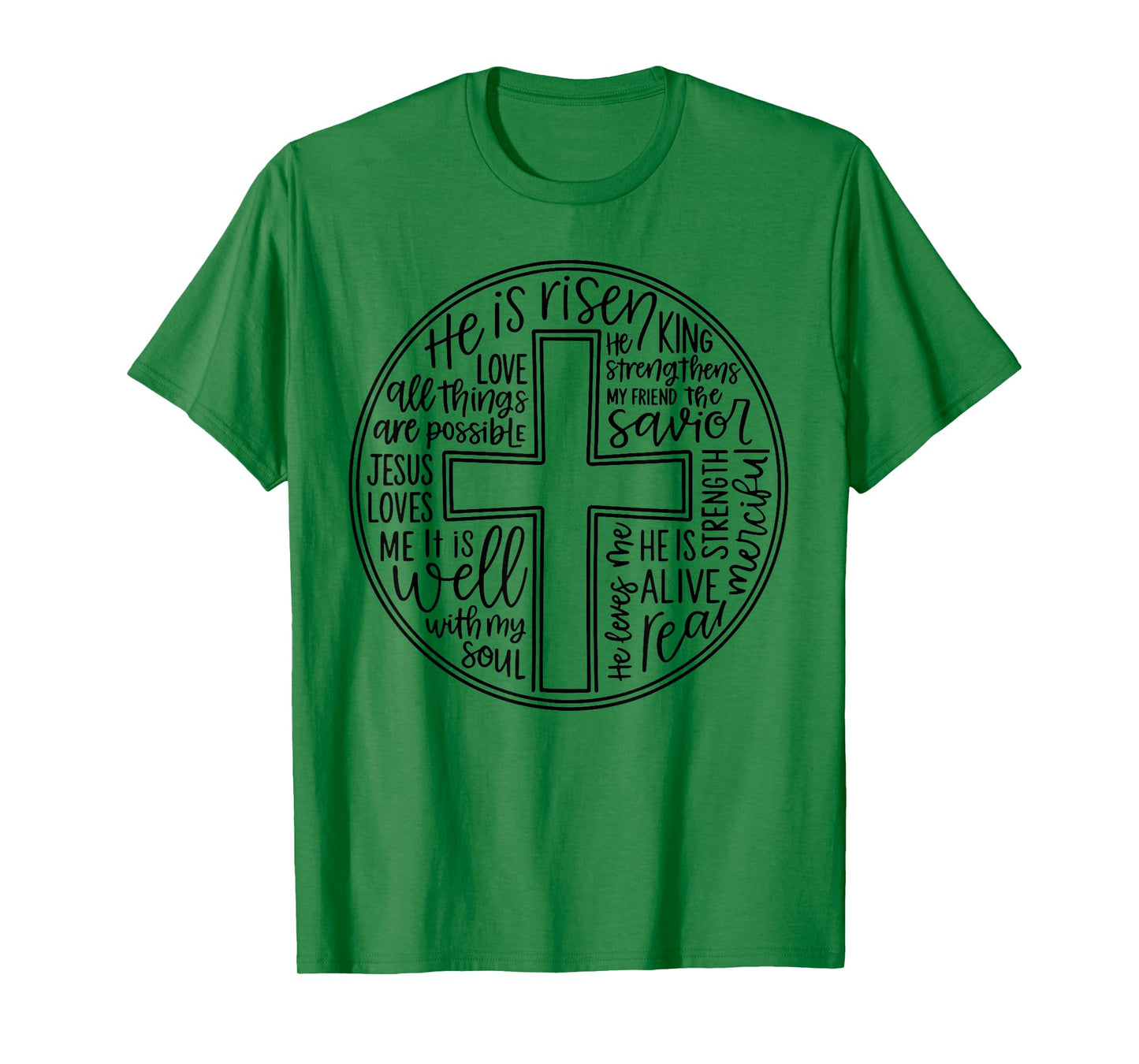 Jesus He is Risen Christian Cross God Faith Minimal Bible T-Shirt