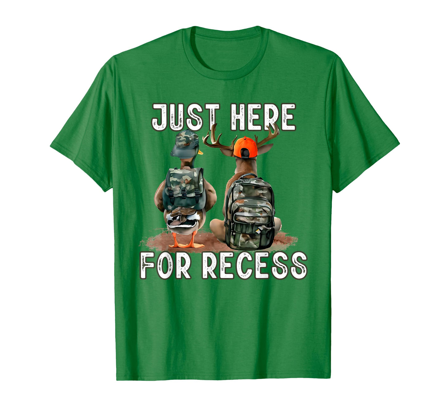 Just Here for Recess Back to School Deer Hunting Duck Funny T-Shirt