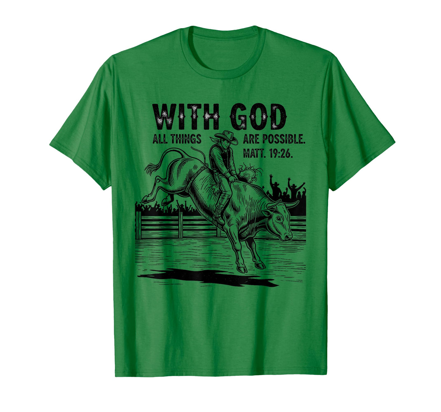 Cowboy Bible Scripture Verse Western Jesus for Mens Faith T-Shirt