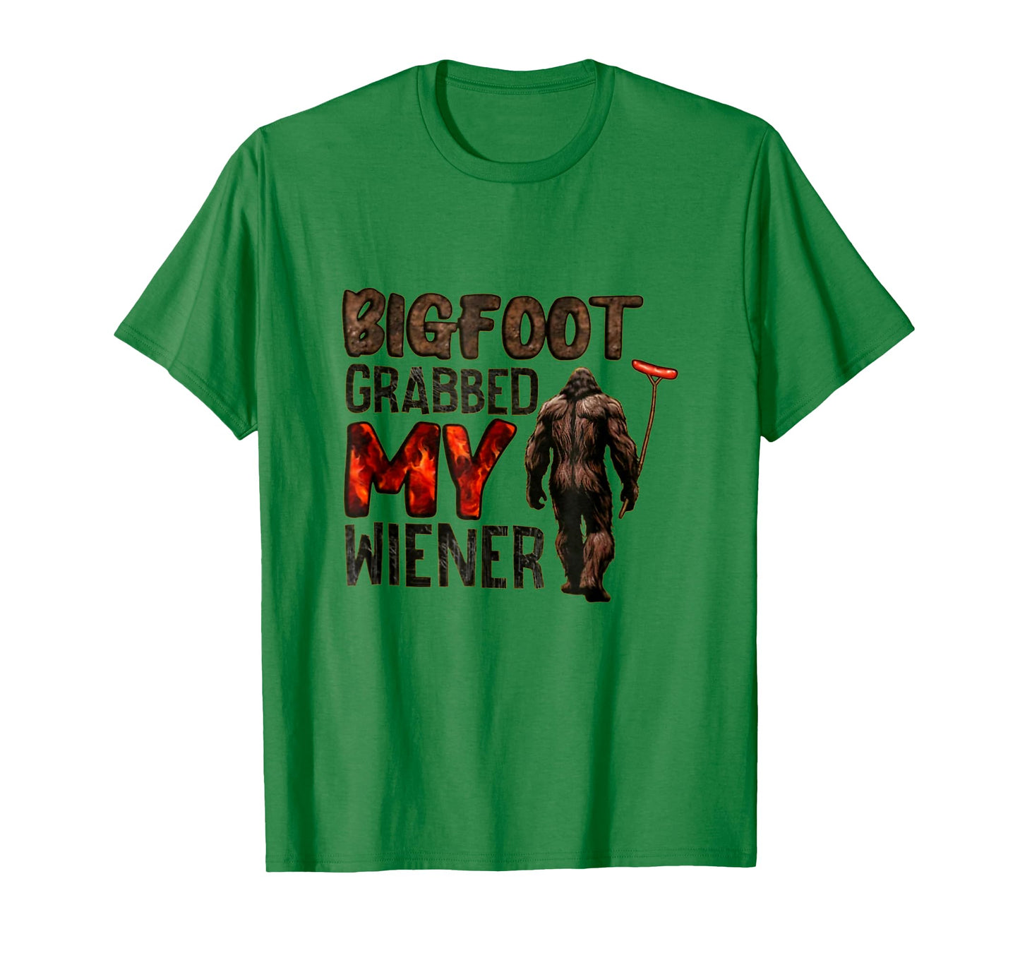 Funny retro bigfoot, Bigfoot Grabbed My Wiener design T-Shirt