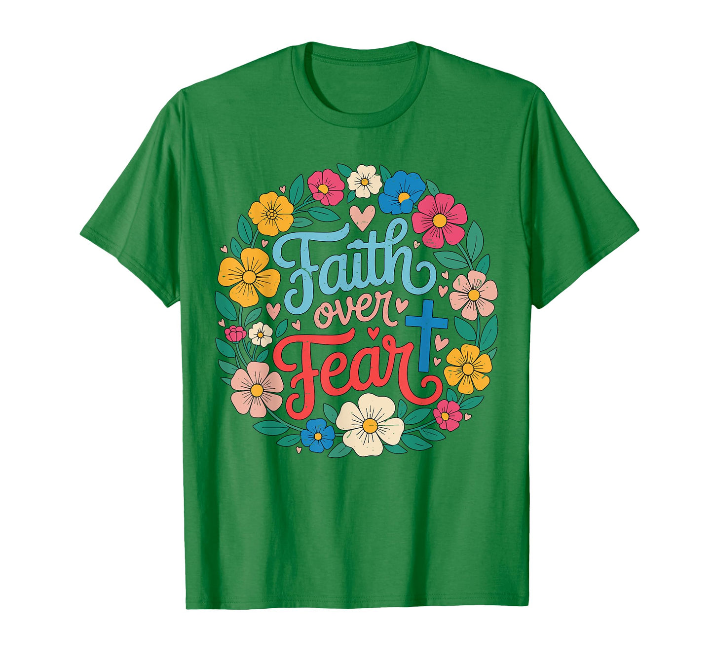 Girl Faith Over Fear Jesus Boho Christian Toddler Sister Mom T-Shirt