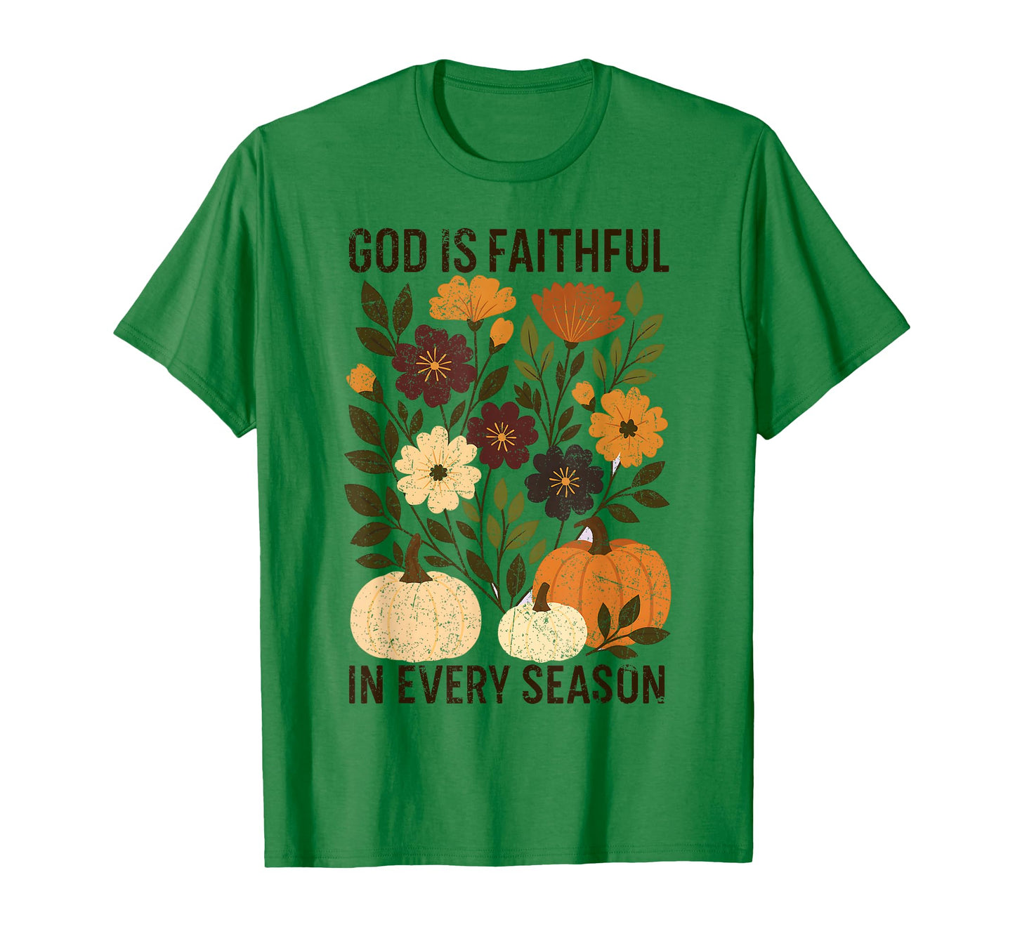 God is Faithful in Every Season, Boho Christian Pumpkin Fall T-Shirt