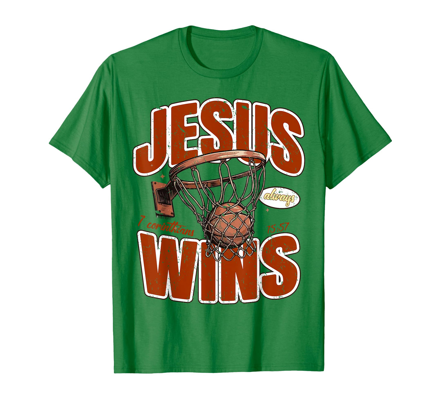 Vintage Jesus Christian Playing Basketball Funny for Men Boy T-Shirt
